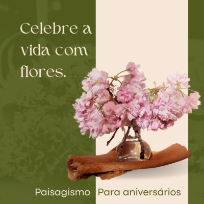 Post instagram paisagismo elegante verde e rosa